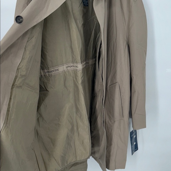 London Fog Men's Beige Trench Coat Removable Liner Classic Rain Coat L Reg - Picture 11 of 15